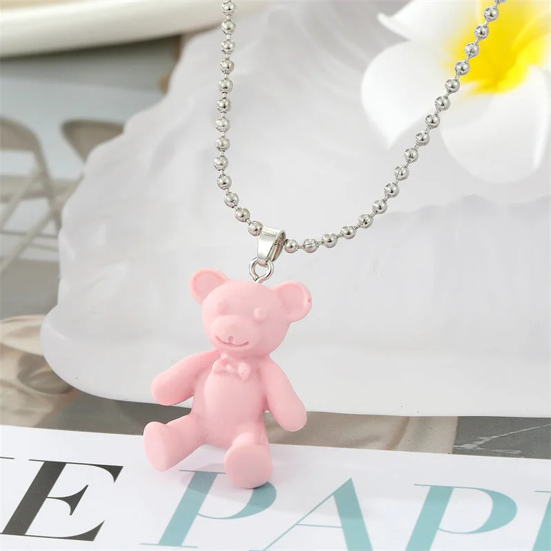 3 Pink Bear (Bead Necklace)