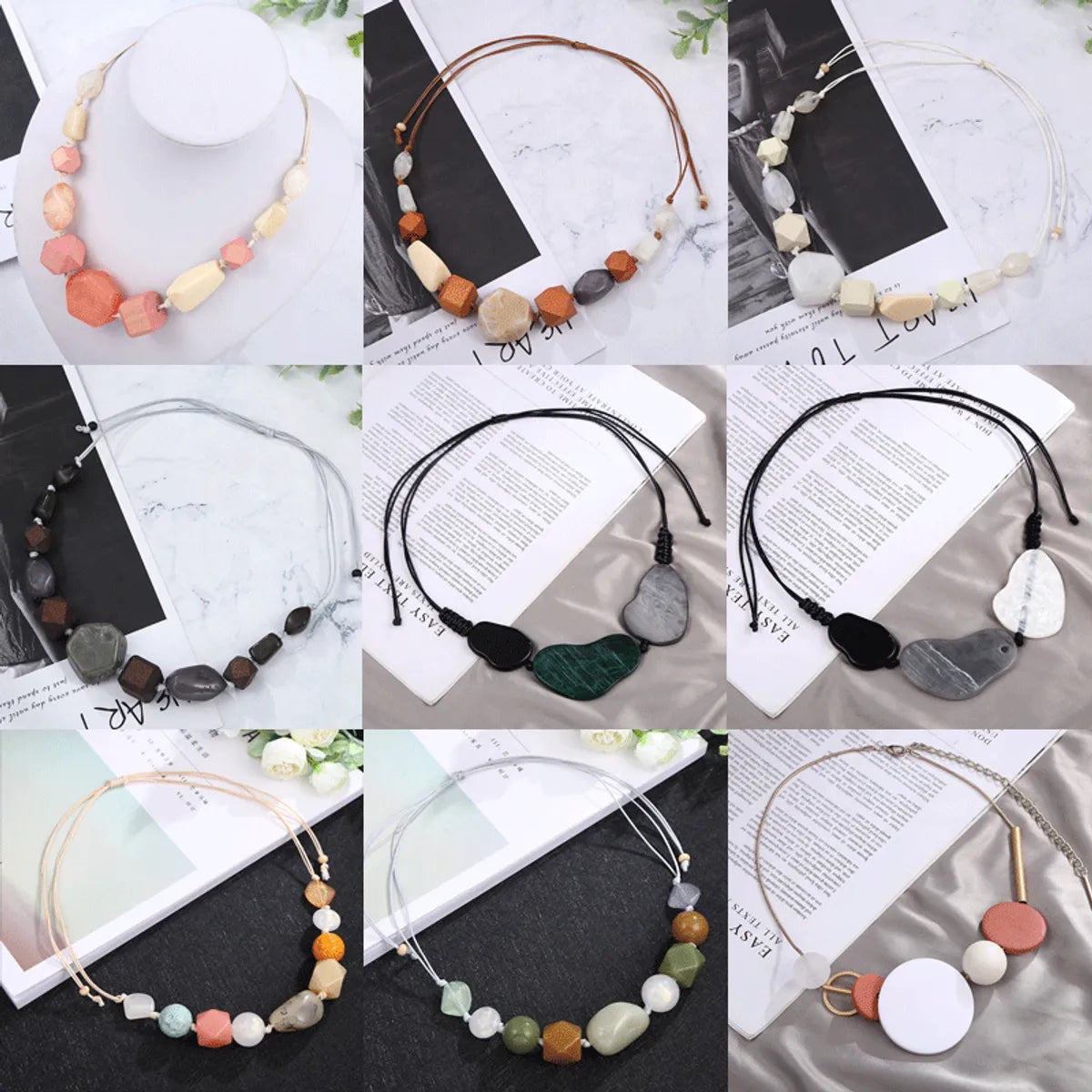 Women’s diamond studded necklaces-Casual Vacation Irregular Plastic Resin Wholesale Sweater Chain