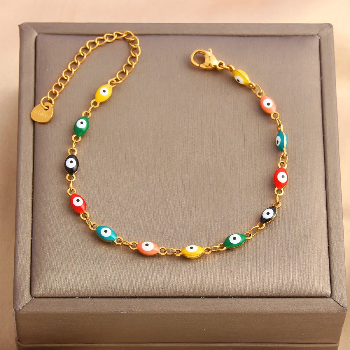 Color Small Eye Stainless Steel Bracelet 22cm