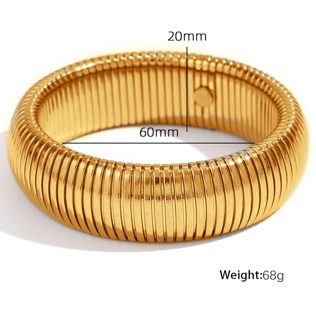 20mm Wide (Ring 60mm) Sz06 Gold