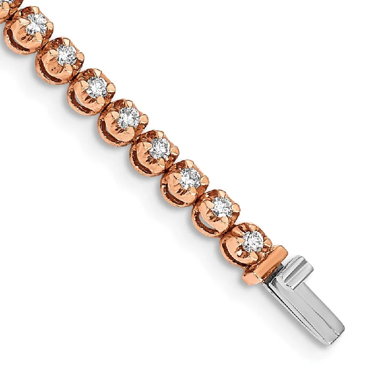 Women’s luxury bracelets-14k Rose Gold Diamond Bracelet-WBC-BM4650-200-RA